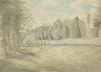 Great Barr Village - Old Tudor House: malba vodovými barvami, nd [1762-1802]