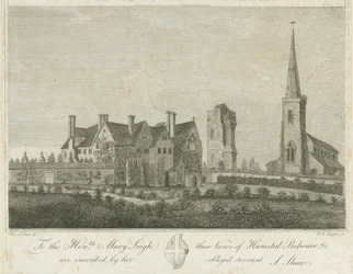 Hamstall Ridware - Church and Manor House: rytina, nd [1762-1802]