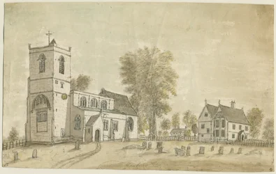 Hanbury Church: malba vodovými barvami, 1791