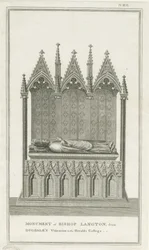 Katedrála Lichfield - Památník biskupa Langtona: rytina, nd [1762-1798] (tisk)