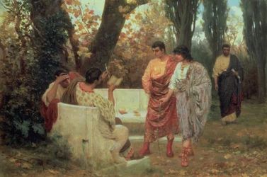 Římský básník Catullus čte svou báseň