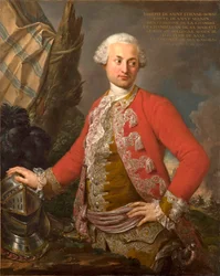 Portrét Josepha de Saint Étienne Borne, hraběte de Saint Sernin, královského polského a saského kurfiřtského komorníka, kapitána gardy a generálního pobočníka pěchoty, 1755