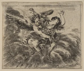 Boreas a Oreithyia, z Mytologické hry Jeu de la Mythologie, 1644.