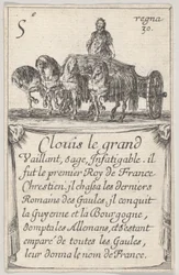 Clovis le grand Vaillant, mudrc..., ze Hry francouzských králů Jeu des Rois de F..., 1644.