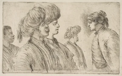 Čtyři Turci a černý muž, kolem roku 1662.
