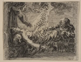 Jupiter a Danäe, z Mythologické hry Jeu de la Mythologie, 1644.