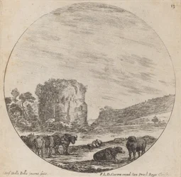 Krajina s antickými ruinami, 1646.