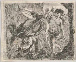 Orfeus a Eurydika z Mytologické hry Jeu de la Mythologie, 1644.