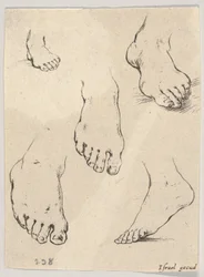 Deska 7: Pět stop, z Knihy pro výuku kreslení Livre pour apprendre à dessi..., ca. 1649.