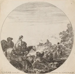 Pastýři a stádo se ženou a velbloudem, 1646.
