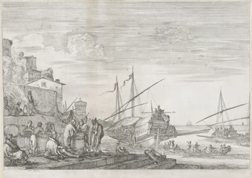 Dvě galeje v přístavu Livorno Port of Livorno (název série) Vues de port de Livourne (název série)