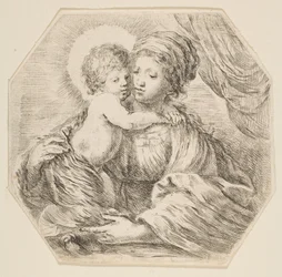 Panna a Ježíšek, osmiboká kompozice, ca. 1649.