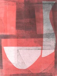 Mísa a džbán, 2015 (monotisk na papíře)