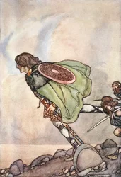 "Proběhli ho po kopcích a po rovině", c1910.