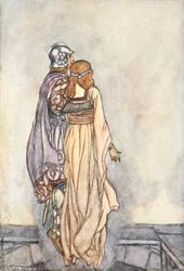 "Vznesli do vzduchu", c1910.