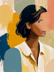 Barevný abstraktní portrét