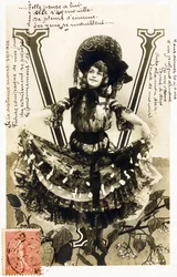 V: Mariette Sully, belgická sopranistka z Belle Epoque - Divadla: Bouffes Parisiennes, Menus Plaisirs, Gaite, Paříž - Abeceda na pohlednici