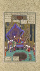 Zal Consults the Magi, Folio 73v z Shahnama Book of Kings..., cca 1530-35
