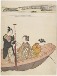 Rybaření v blízkosti svatyně Mimeguri na řece Sumida, c. 1767
