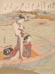 Divoké husy létající po řece Sumida, ca. 1769, ca. 1769.