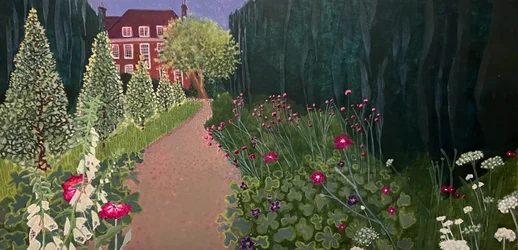 Fenton House Garden, 2025 (vaječná tempera na dřevěné desce)