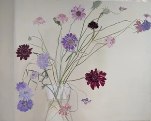 Glorious Scabious, 2021 (olej na plátně)