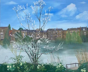 Rybník č. 1, Hampstead Heath, 2025 (olej na plátně)
