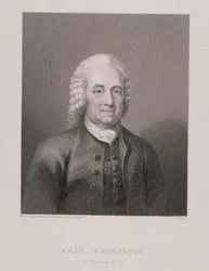 Emanuel Swedenborg (1688-1772) ve věku 80 let, ryl W. Holl, z World Religion, vydal A. Fullarton & Co.
