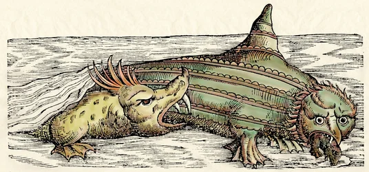 Mořští tvorové, ilustrace z knihy "Historiae Animalium", Conrad Gesner