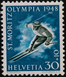 Známka k zimním olympijským hrám 1948