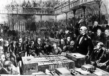 Debata o domácím řádu v Dolní sněmovně - Gladstone