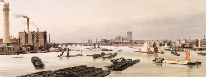 Westminster z Waterloo Bridge v Londýně