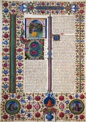 Incipit z Knihy proroka Ozeáše, z II. dílu Bible z Borso d