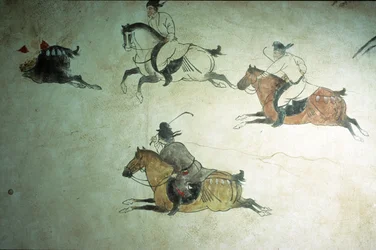 Hrobka korunního prince Zhanga, druhý rok Shenlong, dynastie Tang, 618-907
