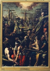 Umučení františkánů v Nagasaki, kolem roku 1627 (olej na plátně)