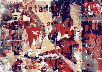 Abstrakce I, 2016 (koláž na plátně)