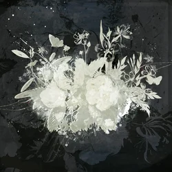 Květinová silueta, 2015 (koláž na plátně)