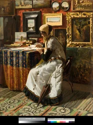 Nemůžu čekat aneb dopis Obraz Telemaca Signoriniho (1835-1901) 1867 Soukromá sbírka