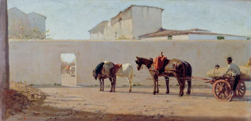 Jednoho jarního rána. Bílá zeď, asi 1867 (olej na plátně)