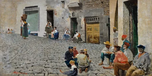 Námořníci v Riomaggiore, asi 1892-93 (olej na plátně)
