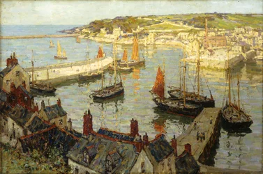 Brixham Harbour (olej na plátně)