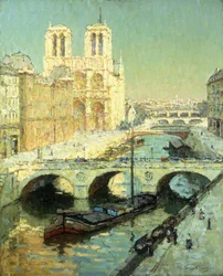 Notre Dame, Paříž (olej na plátně)