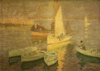 Západ slunce, St Ives, kolem roku 1925 (olej na plátně)