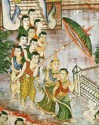 Wiharn Laikarn, epizoda z Jataka Sang Thong (freska)