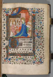 Kniha hodin (Užití Paříže): Fol. 37r, Zvěstování