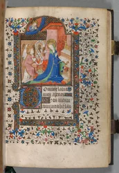 Kniha hodin Použití Paříže: Fol. 37r, Zvěstování, c. 1420.