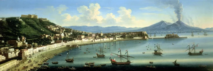 Neapol, z výšin Posillipo s Vesuvem v dálce, 1740