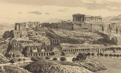Pohled na Akropoli, 1890.