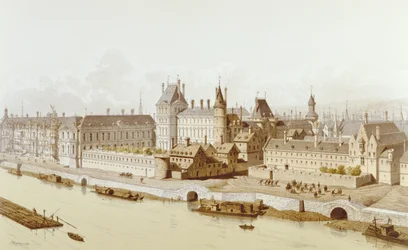 Louvre a Hôtel du Petit-Bourbon v roce 1622 za vlády Ludvíka XIII., 1885