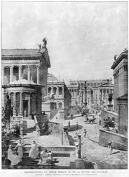 Římské fórum starověku, 1914 (č. rytina)